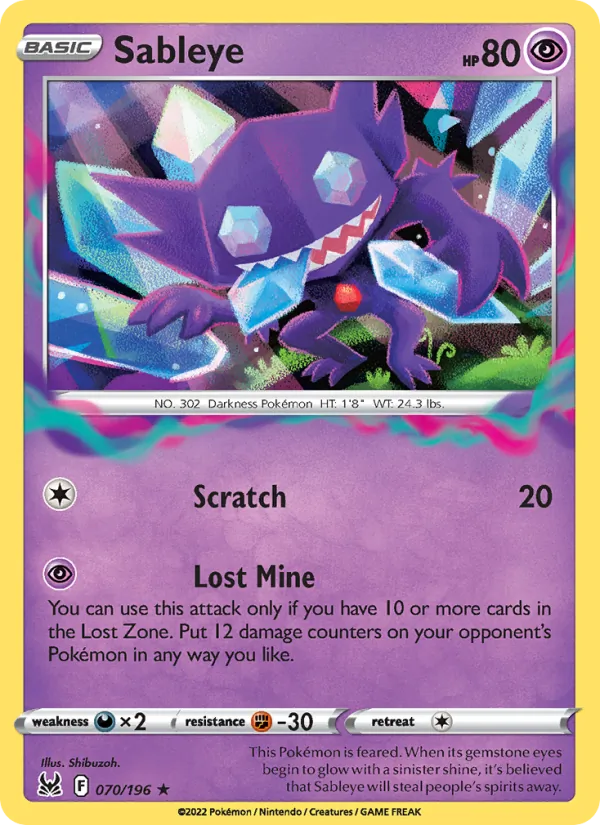 Sableye, Lost Origin 070/196