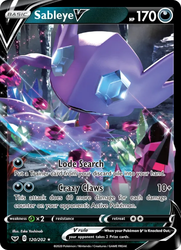 Sableye V, Sword & Shield 120/202