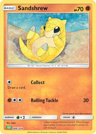 Sandshrew, Pokémon TCG Classic (Venusaur) 008/034