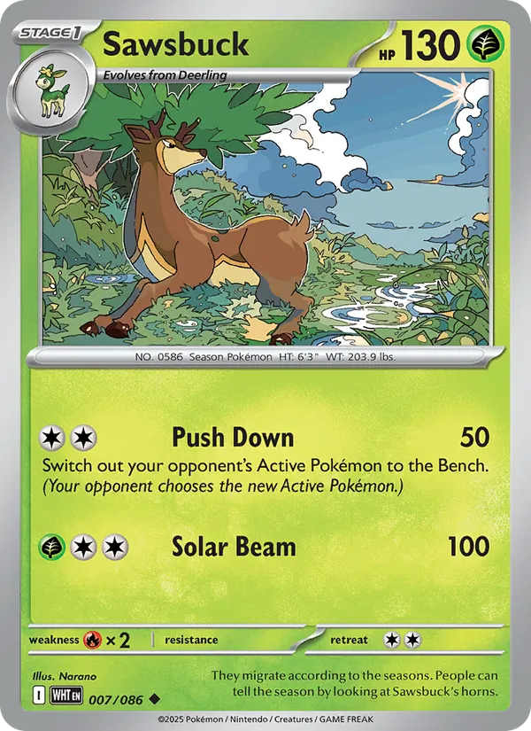 Sawsbuck, White Flare 007/086