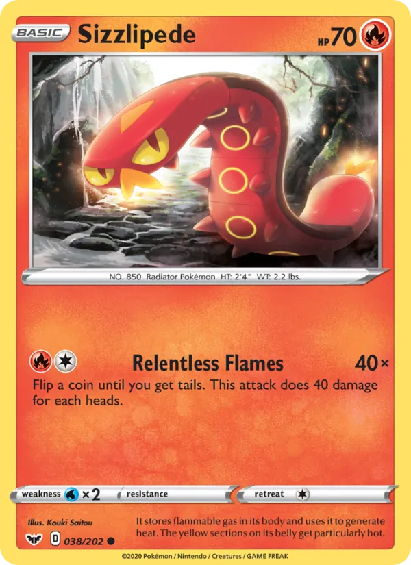 Sizzlipede, Sword & Shield 038/202