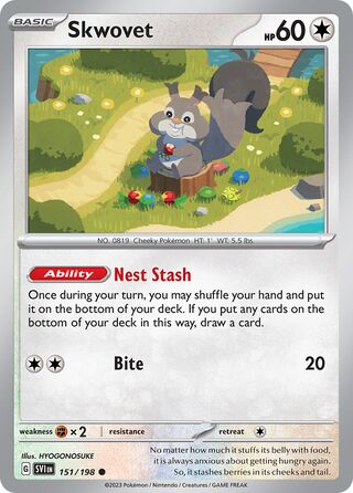 Skwovet, Play! Pokémon Prize Pack Series Three 151/198