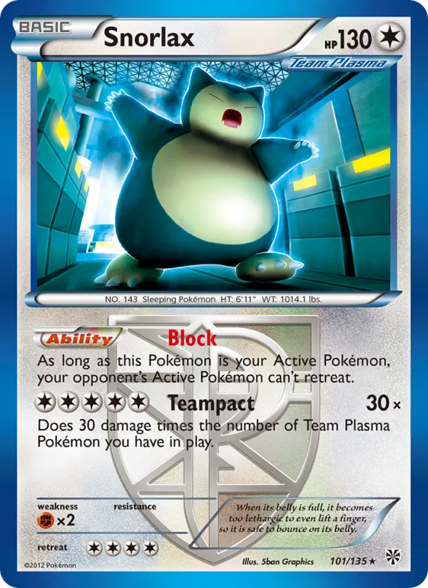 Snorlax, Plasma Storm 101/135