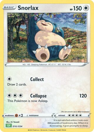 Snorlax, Pokémon TCG Classic (Venusaur) 016/034