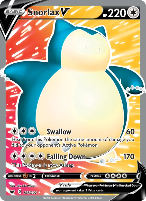 Snorlax V, Sword & Shield 197/202