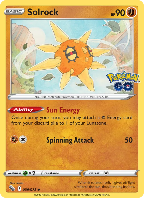 Solrock, Pokémon GO 039/078