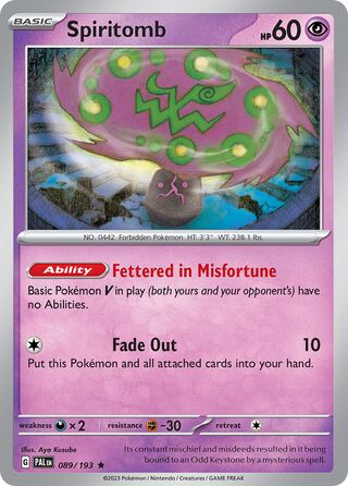 Spiritomb, Play! Pokémon Prize Pack Series Four 089/193
