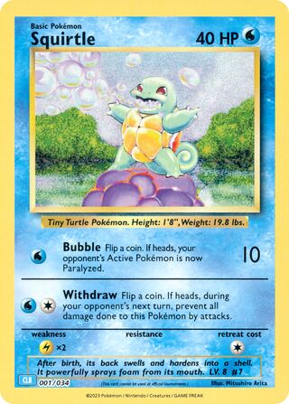 Squirtle, Pokémon TCG Classic (Blastoise) 001/034