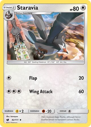 Staravia, SM Trainer Kit (Alolan Sandslash) 082/111