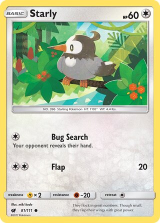 Starly, SM Trainer Kit (Alolan Sandslash) 081/111