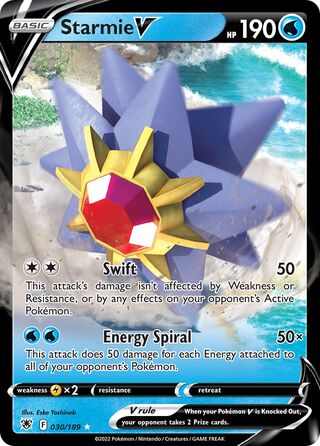 Starmie V, Play! Pokémon Prize Pack Series Three 030/189
