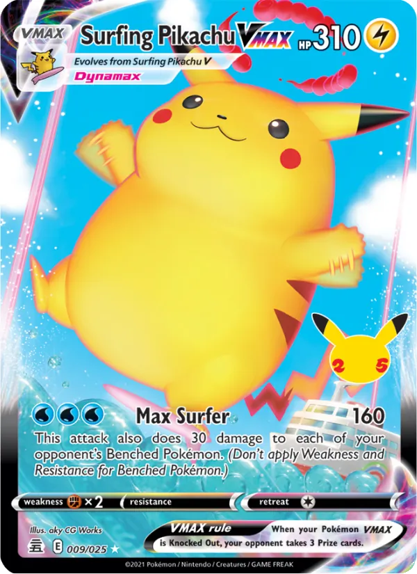 Surfing Pikachu VMAX, Celebrations 009/025