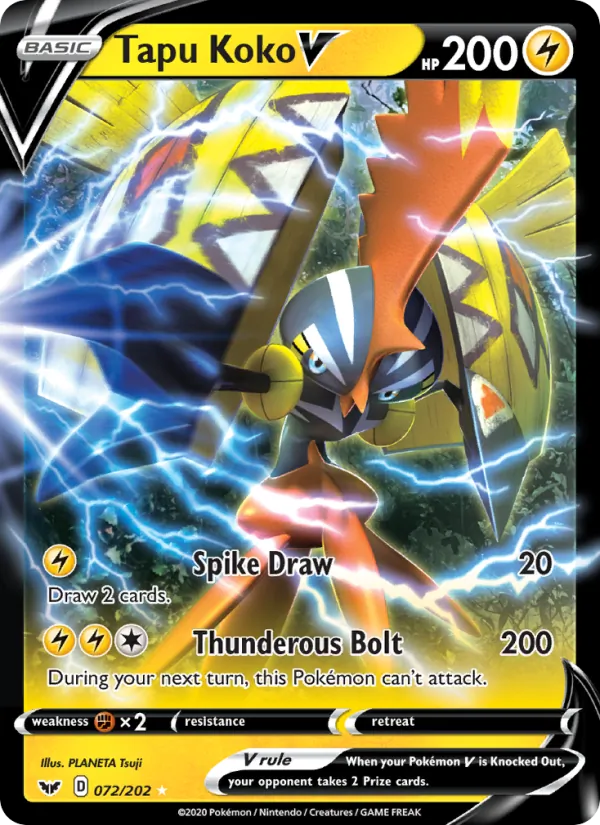 Tapu Koko V, Sword & Shield 072/202