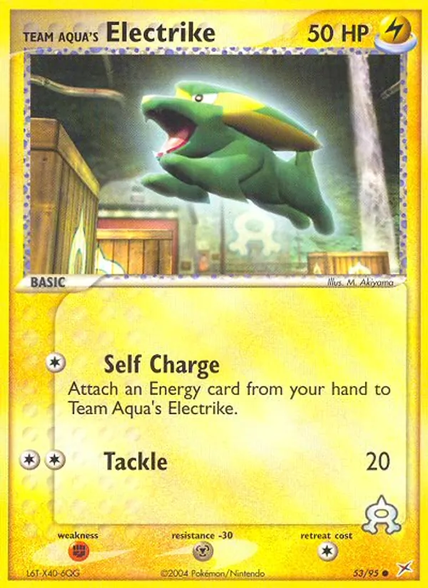 Team Aqua's Electrike, Team Magma vs Team Aqua 053/095