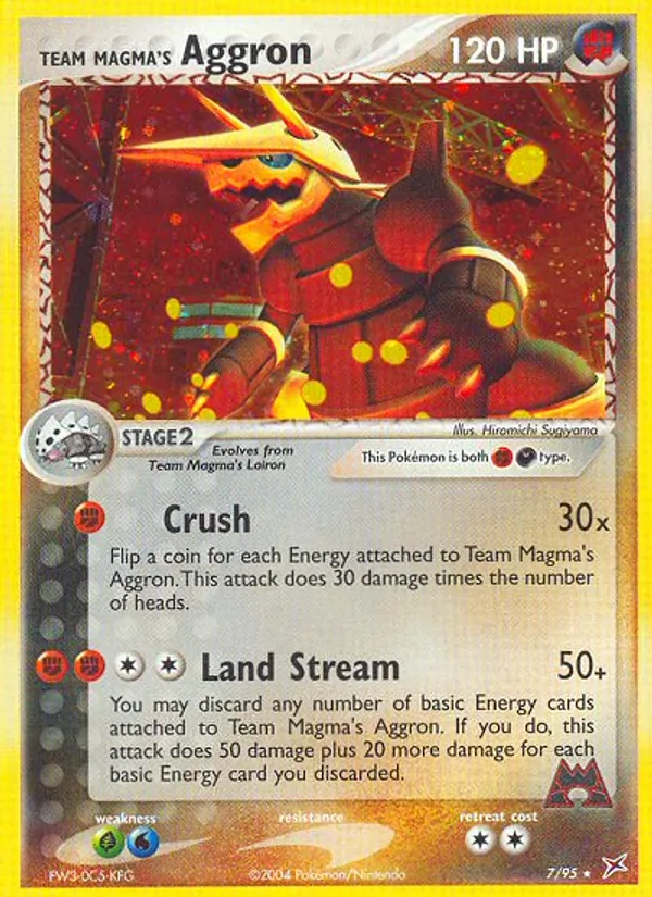 Team Magma's Aggron, Team Magma vs Team Aqua 007/095
