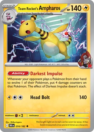 Team Rocket's Ampharos, Destined Rivals 074/182