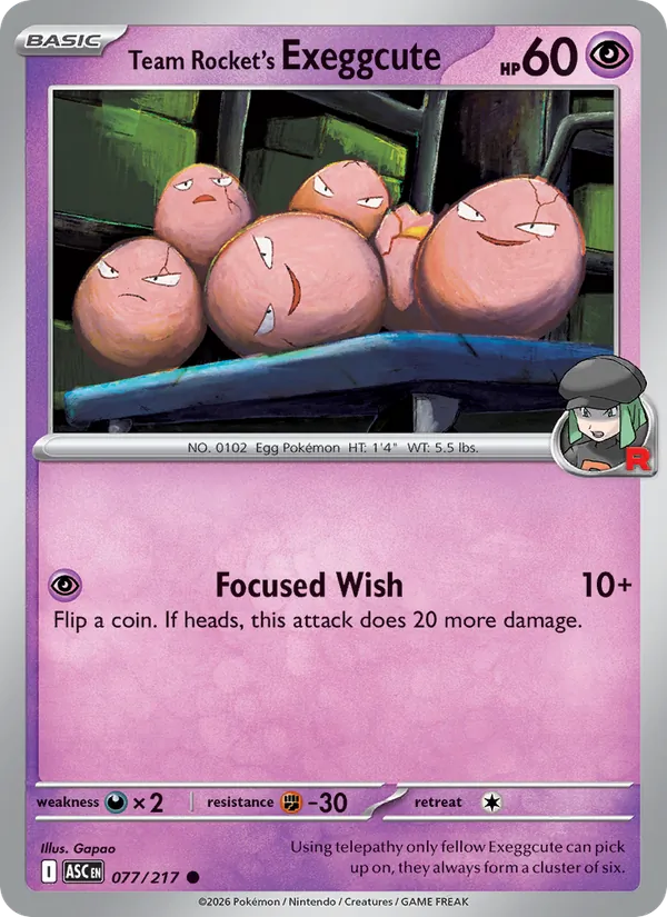 Team Rocket's Exeggcute, Ascended Heroes 077/217