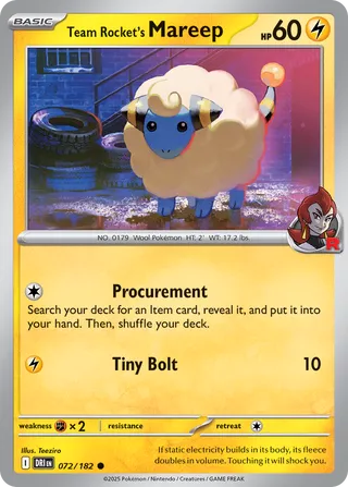Team Rocket's Mareep, Destined Rivals 072/182