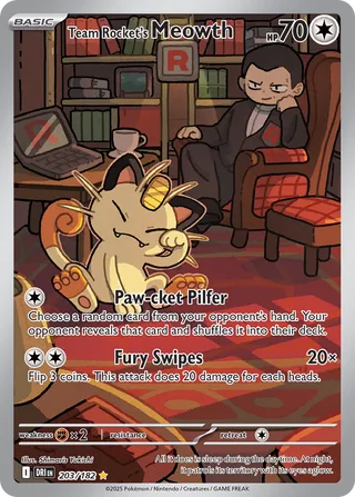 Team Rocket's Meowth, Destined Rivals 203/182