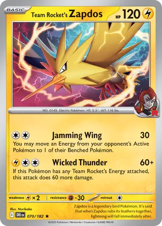 Team Rocket's Zapdos, Destined Rivals 070/182