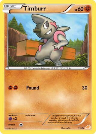 Timburr, BW trainer Kit (Excadrill) 011/030