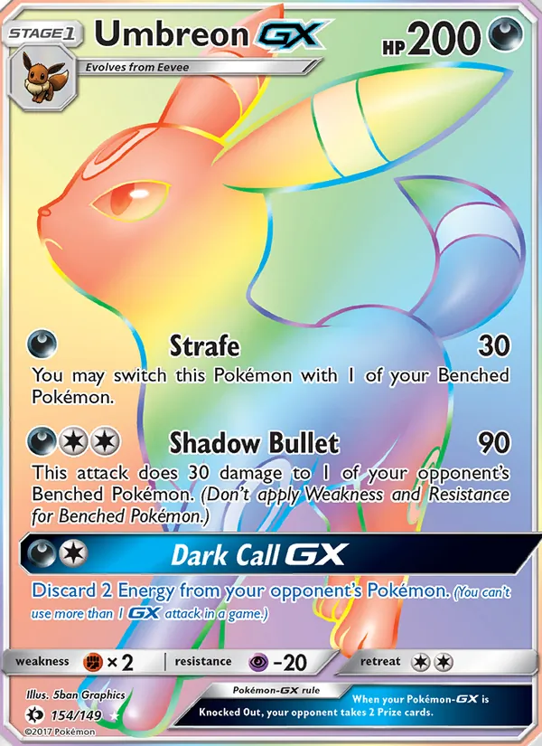 Umbreon GX, Sun & Moon 154/149