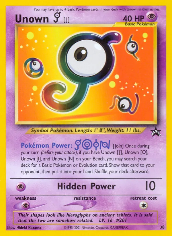 Unown [J], Wizards of the Coast Promos 038/053
