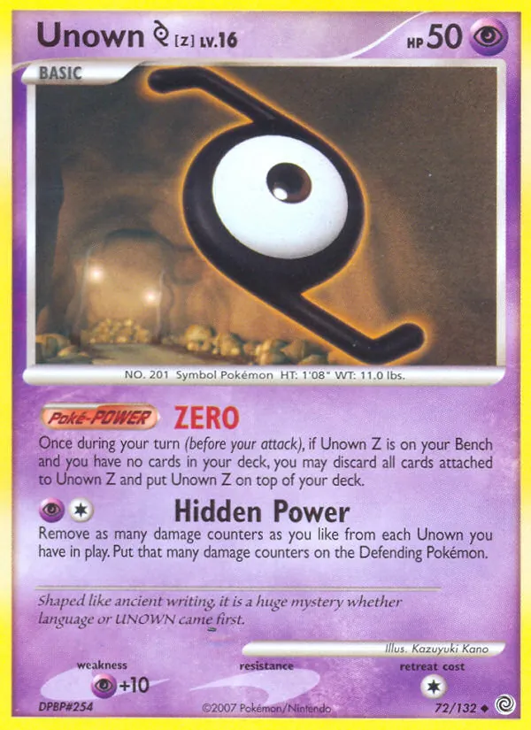 Unown Z, Secret Wonders 072/132