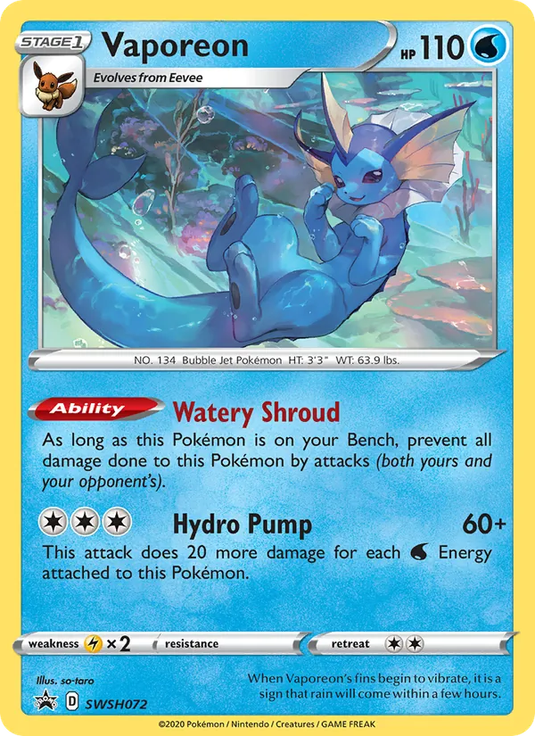 Vaporeon, SWSH Black Star Promos SWSH072/307