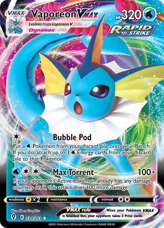 Vaporeon VMAX, Play! Pokémon Prize Pack Series One 030/203