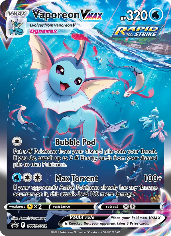 Vaporeon VMAX, SWSH Black Star Promos SWSH182/307