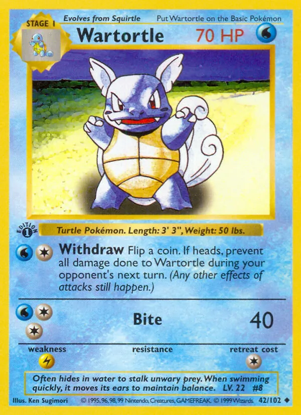 Wartortle, Base 042/102