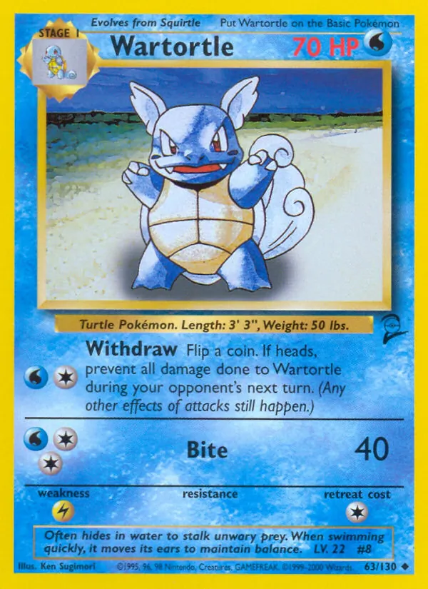 Wartortle, Base Set 2 063/130