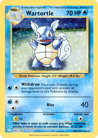 Wartortle, Pokémon TCG Classic (Blastoise) 002/034