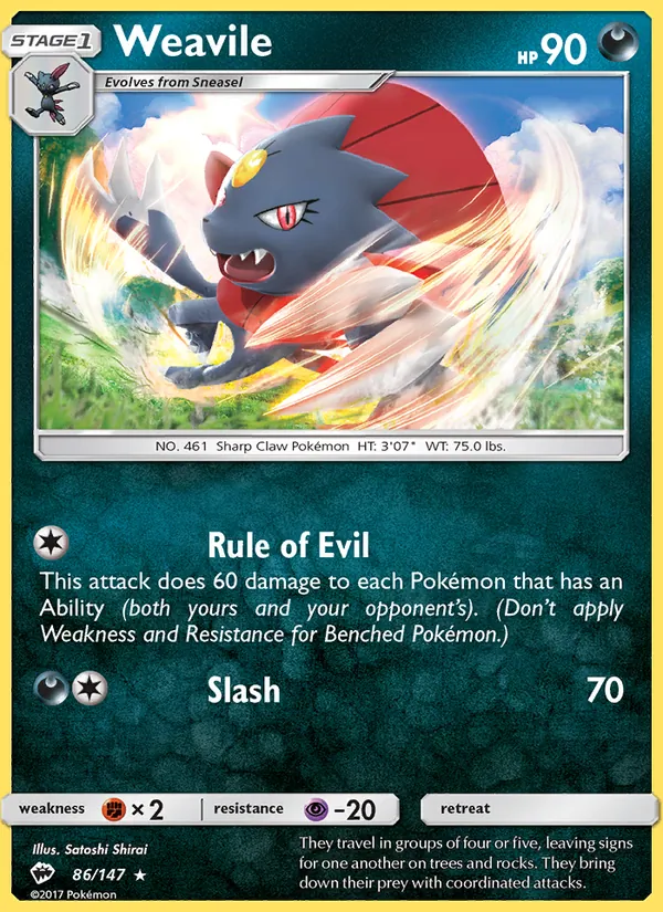 Weavile, Burning Shadows 086/147