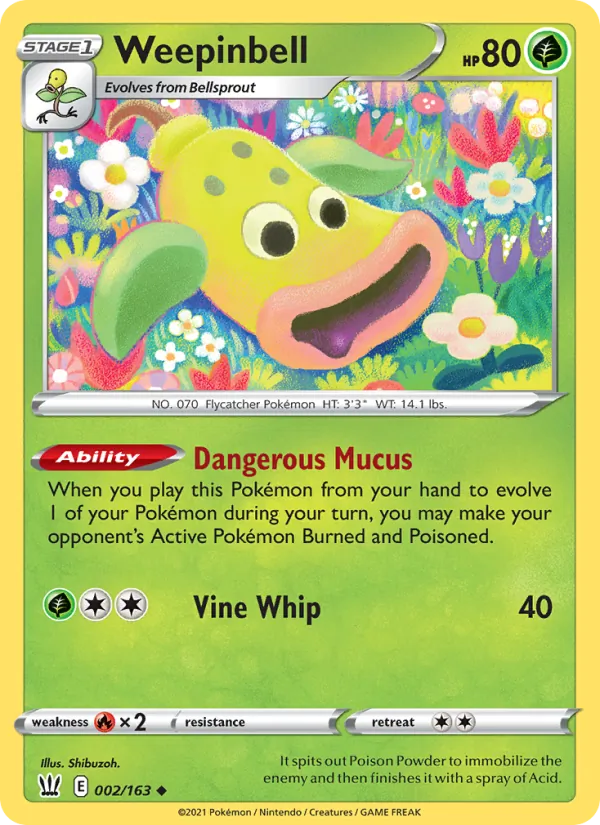 Weepinbell, Battle Styles 002/163