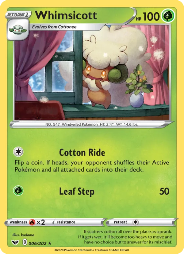 Whimsicott, Sword & Shield 006/202
