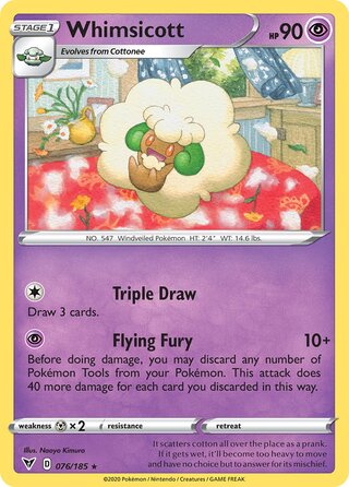 Whimsicott, Play! Pokémon Prize Pack Series One 076/185