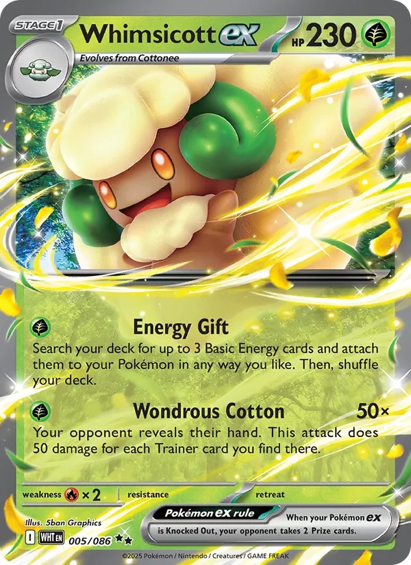 Whimsicott EX, White Flare 005/086