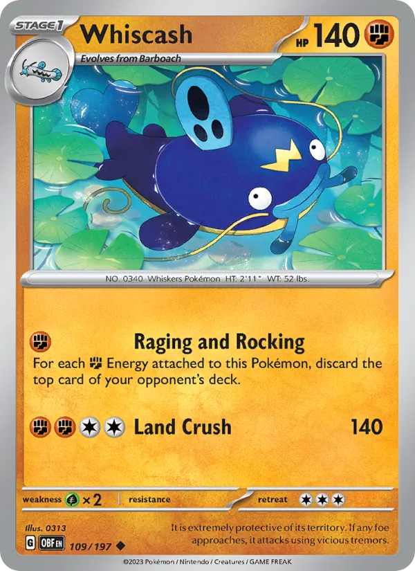 Whiscash, Obsidian Flames 109/197