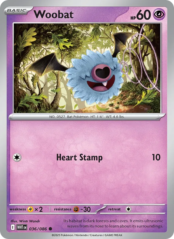 Woobat, White Flare 036/086