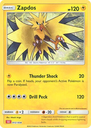 Zapdos, Pokémon TCG Classic (Charizard) 012/034