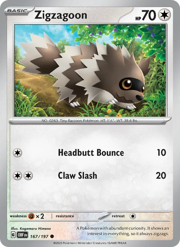Zigzagoon, Obsidian Flames 167/197
