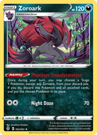 Zoroark, Play! Pokémon Prize Pack Series One 103/203